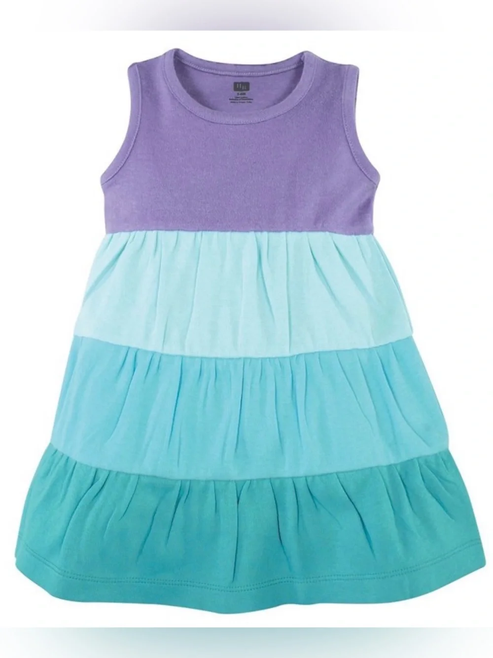 Hudson Baby Toddler Girl Cotton Tiered Tank Dresses Ombre Coral Pink Teal Purple